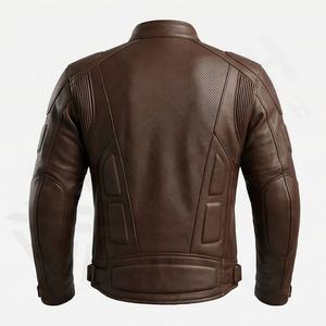 Blouson de moto en cuir de haute qualité en cuir de vachette avec panneaux Samtex quadri-directionnels, équipement de protection pour motards, couleur personnalisable - Product Image 2