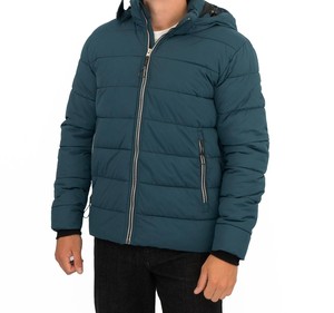 Chaqueta Acolchada con Capucha para Hombre, Cierre de Cremallera, Corte Regular - Product Image 4