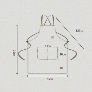 Tablier en toile unisexe avec poches et bretelles réglables pour restaurant et bar - Product Image 4
