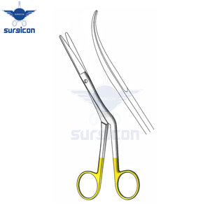 Ciseaux chirurgicaux Heymann 20 cm / 8 pouces courbés à droite TC Gold, instrument de coupe de précision en acier inoxydable de qualité supérieure - Product Image 3
