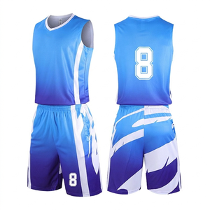 Conjunto de Camiseta de Baloncesto Unisex, Estampado por Transferencia de Calor, Absorbe la Humedad, 100% Poliéster, Sin Mangas, Cuello en V, Cintura Elástica - Product Image 4