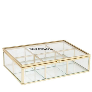 Boîte à bijoux en verre transparent et métal ferreux, emballage de bijoux de style européen écologique, fournitures en gros - Product Image 6