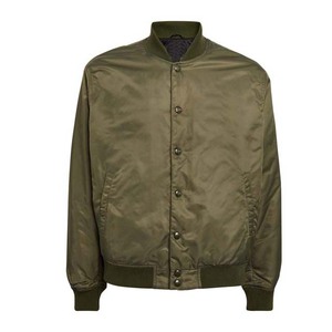 Chaqueta Bomber Verde Oliva para Hombre, Cuello Alto, Cierre de Botones a Presión, Chaqueta Casual de Primavera - Product Image 2