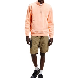 Sudadera personalizada de marca privada para hombre, jersey con cremallera, dobladillo acanalado y puños, bolsillos delanteros de cuello alto, cuello de tortuga con media cremallera - Product Image 1