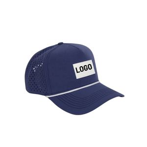 Casquette de golf imperméable à 5 panneaux avec logo personnalisé, respirante, avec trous découpés au laser, séchage rapide, casquette snapback pour hommes et femmes - Product Image 2