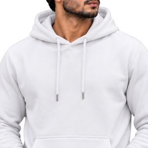 <b>Mens</b> <b>White</b> Pullover Hoodie Long Sleeve Casual <b>Sweatshirt</b> Custom Logo Streetwear Sportswear Top Shoukat Apparel Manufacturer - Product Image 5