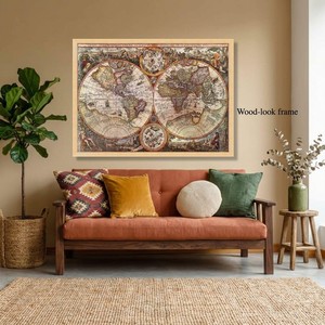 Vintage Acacia <b>Wood</b> <b>World</b> <b>Map</b> <b>Wall</b> <b>Art</b> - Handcrafted Antique Home Dcor - Product Image 1