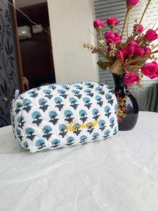 Vintage Zippered Cotton for <b>Toiletry</b> <b>Bag</b> Organizer Pouch Custom Printed Makeup <b>Bag</b> Small Medium Sizes Washable Bathroom Cosmetic - Product Image 3