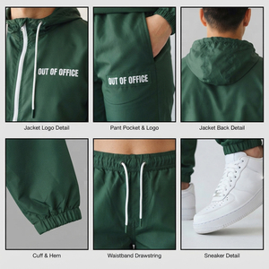 Women Windbreaker Tracksuit Polyester <b>Nylon</b> Printed Hooded Jacket Waterproof Lightweight Jogger <b>Pant</b> Oversize Hiking <b>Track</b> Set - Product Image 6