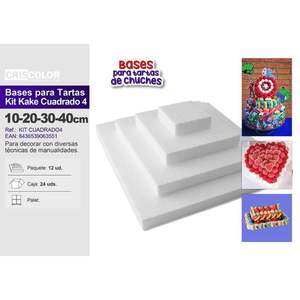 Base Cuadrada de Cuatro Niveles para Tartas de 10, 20, 30 y 40 cm, Suministros para Decoración de Pasteles - Product Image 3