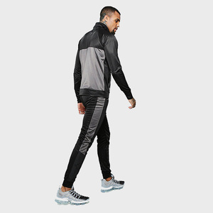 Survêtement unisexe OEM noir et gris, respirant, séchage rapide, écologique, manches longues, col rond, veste à cordon de serrage - Product Image 2