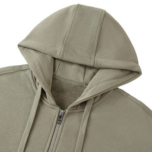 Sudadera con capucha de lujo para hombre, personalizada, con cremallera, de gran tamaño, estilo urbano, de algodón de alta calidad, lisa, con cremallera, para la universidad - Product Image 3