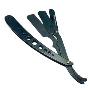 Navaja de afeitar de barbero de borde recto al por mayor, cuchillo de plástico plegable, soporte de hoja deslizante de acero inoxidable, instrumento de belleza - Product Image 1