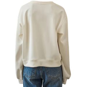 Sweat-shirt oversize uni pour femme imprimé sur mesure, manches longues, épaules tombantes, col rond, hiver BY BS 2026 - Product Image 5