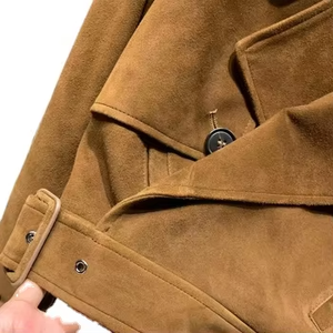 Custom <b>Women</b> <b>Suede</b> <b>Jacket</b> Luxury Faux Leather Coat Fashion Streetwear Winter Outerwear Manufacturer - Product Image 3