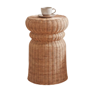 Table basse artisanale en rotin naturel du Vietnam, style minimaliste, support latéral esthétique, table à café durable en cannage tressé - Product Image 1