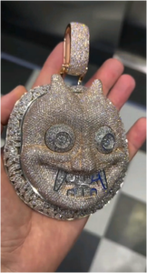 เครื่องประดับฮิปฮอปแบบสั่งทำพิเศษ เพชรโมอิสซาไนต์ VVS แฟชั่น จี้เงินแท้ 925 ชุบโรเดียม พร้อมใบรับรอง GRA สำหรับความหรูหรา - Product Image 3