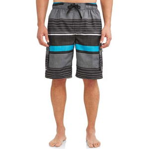 Nouveaux shorts de bain pour hommes, écologiques, à séchage rapide, pour l'été, la plage et le surf, avec logo sur le devant et poches latérales - Product Image 1
