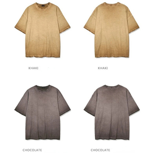 Wholesale Custom Heavyweight Regular Fit Blank Regular T Shirts High Street 100% Cotton Men's Acid Washed Vintage Eco-Friendly - Product Image 4