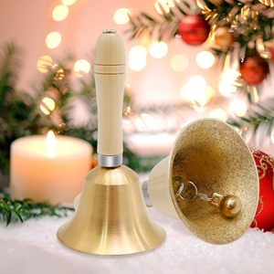 Campana de mano de latón fácil de usar para actividades al aire libre, rituales de templo, sesiones de entrenamiento, con mango de madera y sonido fuerte. - Product Image 5