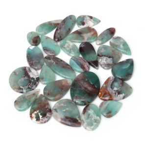 Aquaprase naturel, cabochons de pierres précieuses en vrac de formes variées à dos plat, fournitures pour bijoutiers et métallurgistes, pierre pour enroulement de fil - Product Image 5
