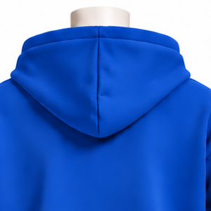 Customized Royal Blue Mens Full Zip Hoodie Heavyweight Fleece Chenille <b>Letter</b> <b>Applique</b> Oversized Casual Streetwear Sweatshirt - Product Image 4