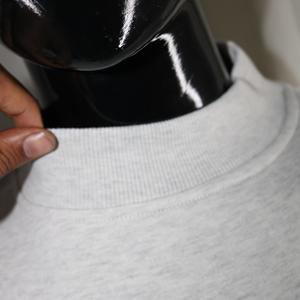 DELAWARE ASH GREY <b>Mock</b> <b>Neck</b> Sweatshirt 100%BLUE Applique Embroidery wide <b>neck</b> Sweatshirt Finer Threads - Product Image 5