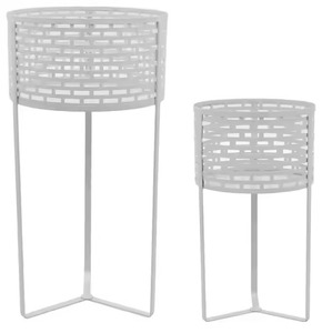 Support de plantes en gros de premier choix, panier en treillis blanc pur, ensemble de piédestal triangulaire en métal pour balcon domestique - Product Image 1