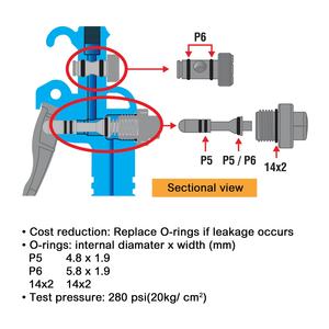 Pistolet à air comprimé en plastique avec entrée PT 1/4 pouce, tube arrière courbé breveté, buse turbo et régulateur de volume réglable JS01365 – Nous vous offrons notre meilleure qualité - Product Image 3