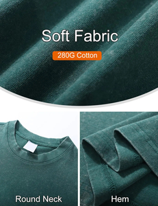 T-shirts amples vintage confortables et élégants à col rond, hauts décontractés tendance, respirants et à séchage rapide, 100 % coton - Product Image 6