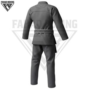 ชุดคาราเต้สีเทา ทนทาน สำหรับกีฬาต่อสู้ แขนยาว ชุดฝึกซ้อมคาราเต้ พิมพ์ลาย ชุดศิลปะการต่อสู้ ผลิตจากผ้าโพลีเอสเตอร์ผสมฝ้าย - Product Image 2