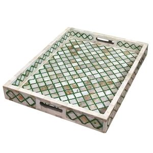 Natural Mother of Pearl <b>Serving</b> <b>Tray</b> Handmade <b>Wooden</b> Decorative Platter for Restaurants Hotels and Luxury Homes - Product Image 3