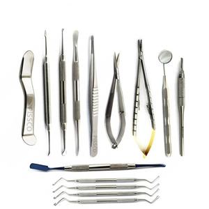 PISSCO Micro Periodontal Oral Surgery <b>Instrument</b> Kit Periosteal Elevators Curettes Forceps Surgical Set Stainless Steel - Product Image 1