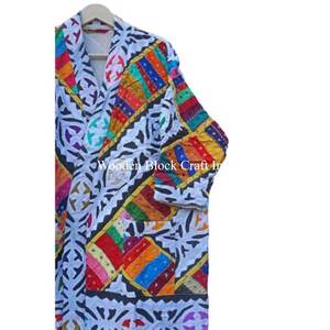 Casual Winter Vintage Kantha <b>kimono</b> <b>robe</b> for Women cutwork V-Neck <b>Kimono</b> <b>Robe</b> Handmade Cotton Fill Floral Perfect Gift for Mom - Product Image 2