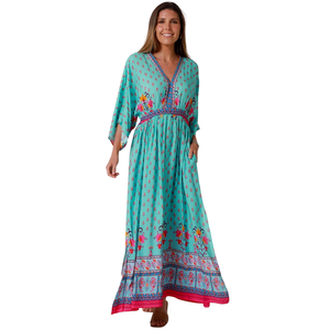 Vestido Maxi Elegante para Mujer, Vestido Estampado de Manga Corta - Product Image 3