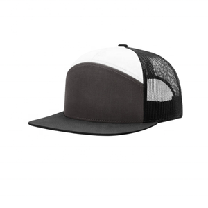 Vietnam Factory 7-Panel Mesh Truckers <b>Caps</b> Custom Logo Snapback <b>Hats</b> with <b>Flat</b> Brim Hip Hop Style for Beach Wear - Product Image 3