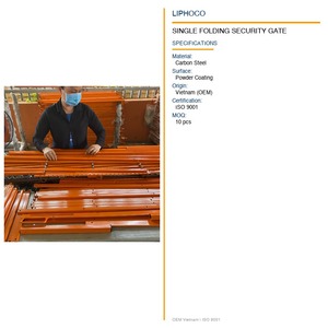 Porte de sécurité industrielle simple et pliable Dup_LP0190 pour entrepôt avec double fonction de pied - Product Image 4