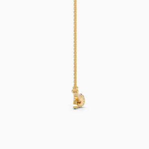 Collar Clásico de Diamantes en Oro Amarillo para Mujer, Corte Brillante Redondo, Engaste Pavé, Joyería para Uso Diario - Product Image 1