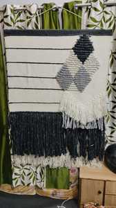 Alfombra Decorativa de Lana para Colgar en la Pared |   Tapiz de macramé tejido de arte abstracto, decoración bohemia para el hogar, decoración para sala de estar, colgante de pared -38 - Product Image 4