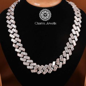 Charm_Jewells Men's/Unisex 14K Gold Plated Moissanite <b>Statement</b> <b>Necklace</b> Ball Cut Geometric Design Luxury Jewelry IGI Certified - Product Image 1