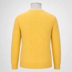 Pull en cachemire raffiné pour homme, col rond, anti-rides, respirant, texture douce et luxueuse, coupe confortable, look minimaliste, pour tous les jours - Product Image 3