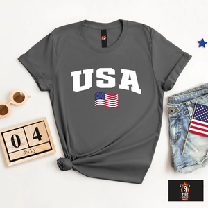 Camiseta con cuello redondo con la bandera de EE. UU., suéter universitario estilo preppy, camiseta estilo universitario, sudadera deportiva universitaria, estilo universitario de los años 90 - Product Image 2