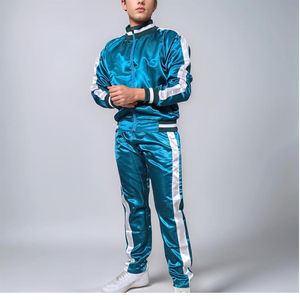 Ensemble sweat à capuche et pantalon en nylon satiné brillant de haute qualité pour homme, tenue décontractée d'hiver, style streetwear color block, survêtement homme - Product Image 4