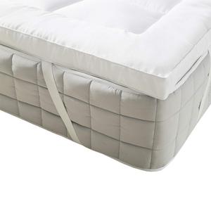 Protège-matelas matelassé blanc rafraîchissant 400TC en polyester lavable toutes saisons pour usage domestique et hôtelier, teint uni - Product Image 2