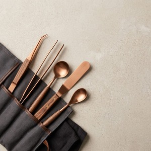 5-Piece Copper Plating <b>Utensil</b> <b>Set</b> With Wood Handles Hand Wash Only Food Safe Culinary plating <b>set</b> for chefs - Product Image 3