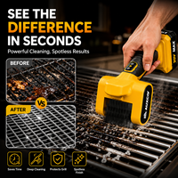 Brosse de nettoyage de barbecue électrique à LED, batterie 2000 mAh, brosse de nettoyage de barbecue sans fil, autonomie de 150 minutes, brosse de nettoyage de barbecue pour l'extérieur