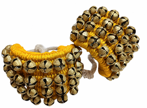 Ghungroo Pad Bharatanatyam Salangai Campanas de Tobillo para Danza, 4 Líneas, 40+40 Campanas, Amarillas, Campanas de Pie para Danza Clásica India, Tradicionales - Product Image 2
