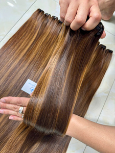 Extensions de cheveux humains vierges vietnamiens de qualité supérieure, couleur piano, lisses, en trame, pour femmes, vente en gros - Product Image 2