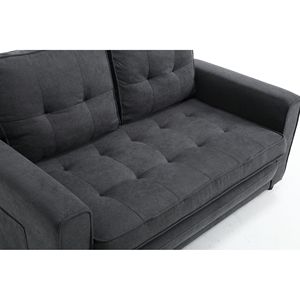 Divano Letto Futon Pieghevole a 3 Posizioni Grigio Scuro, Salvaspazio per Soggiorno - Product Image 4