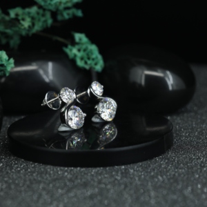 Pendientes de Plata de Ley 925 de Lujo con Doble Piedra para Mujer, Joyería para Bodas y Fiestas - Product Image 5